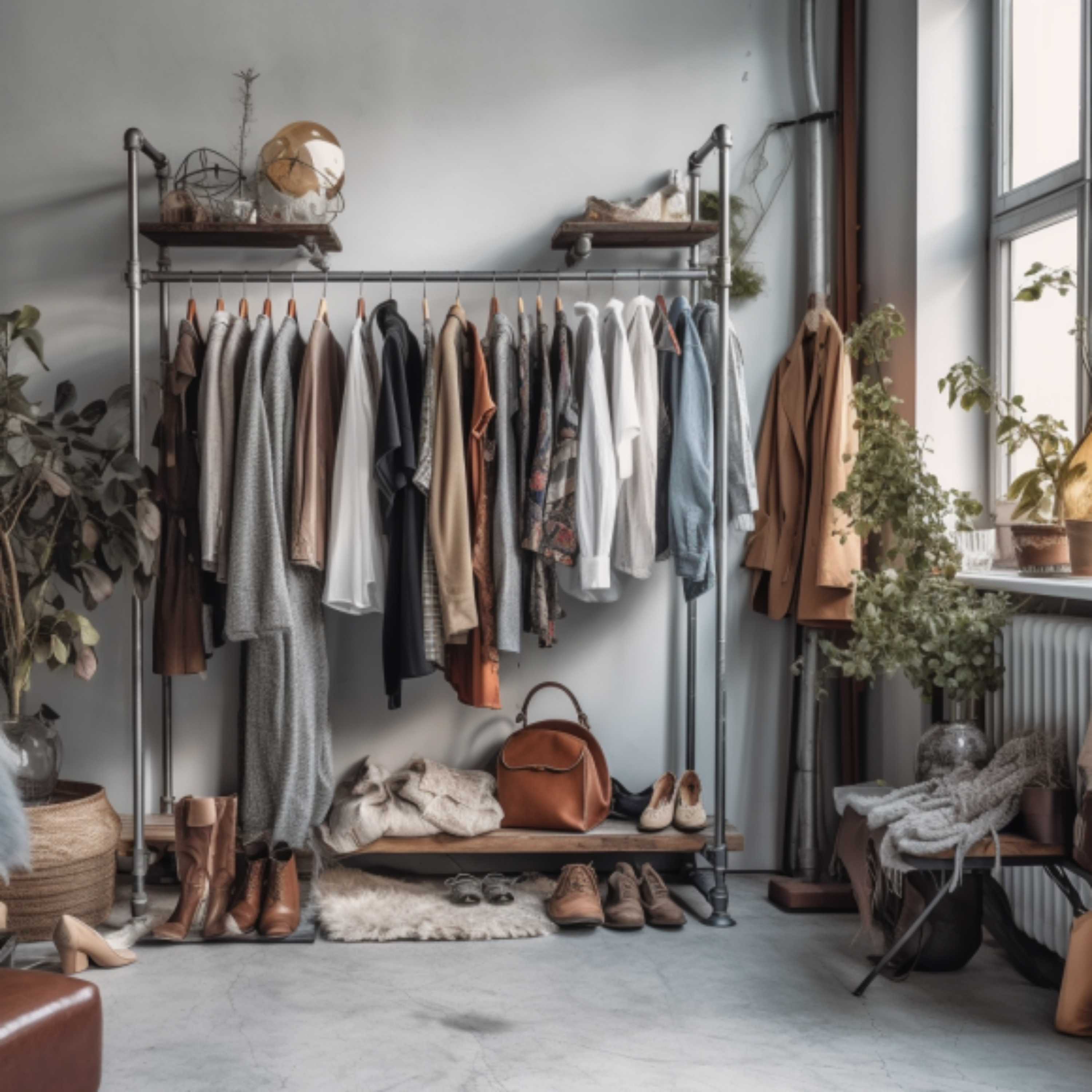 Maximieren Sie Stil und Funktionalität mit schwarzen Metallrohr-Kleiderstangen