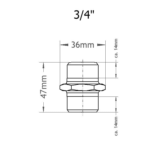 Doppio nipplo MA/MA 3/4 POLLICE
